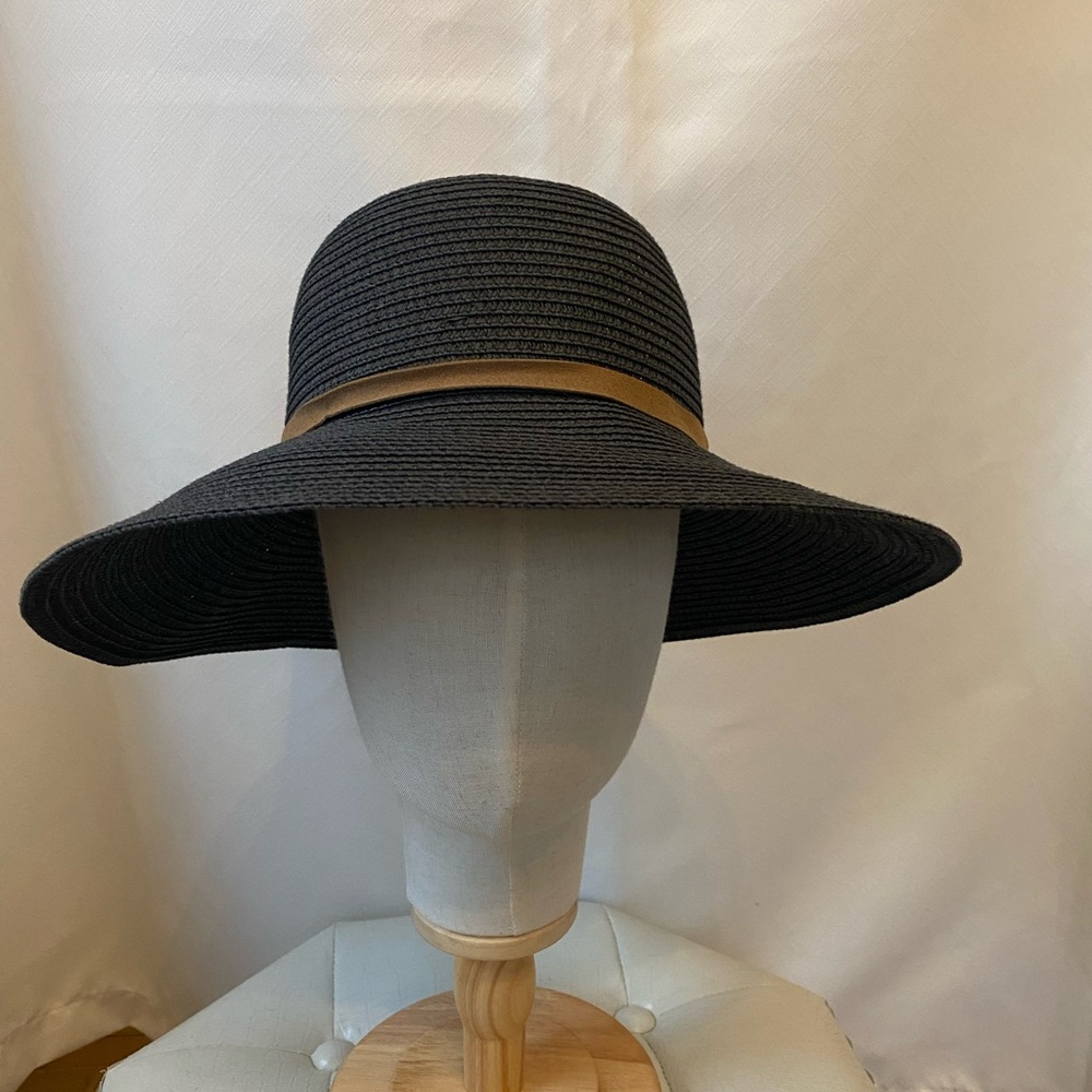 Sunday Best Black Eau Claire Woven Summer Hat Bohemian Resortwear Vacation S/M - Picture 3 of 14